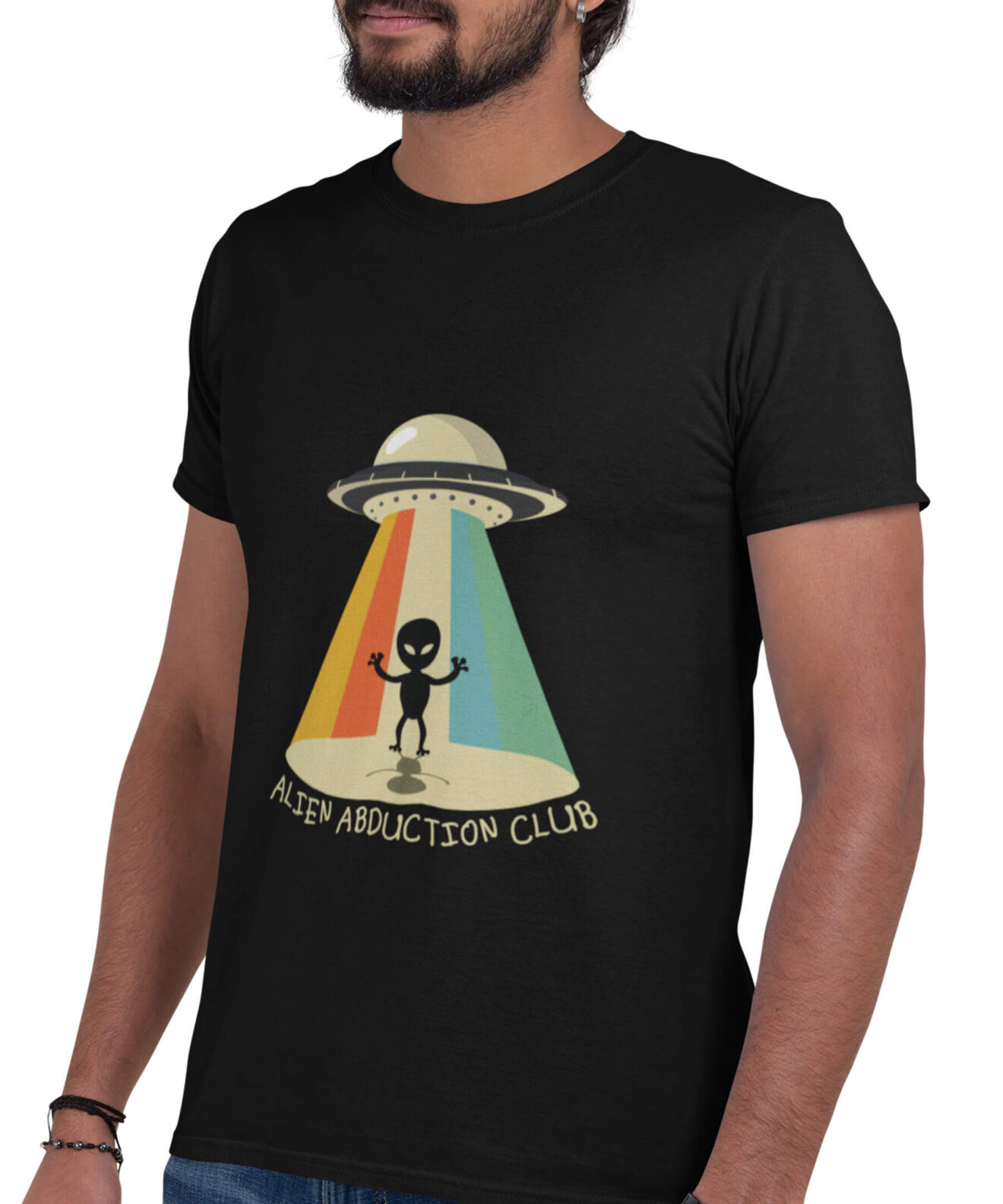 MEDLLE Alien Abduction Men's T-shirt | Typographic Cotton Tee - Medlle