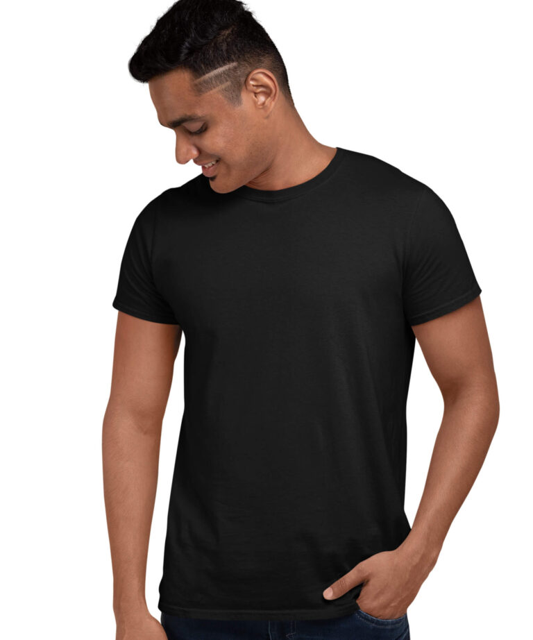 MEDLLE Solid Black Men's T-shirt | Regular Fit Elegant Cotton Tee - Medlle