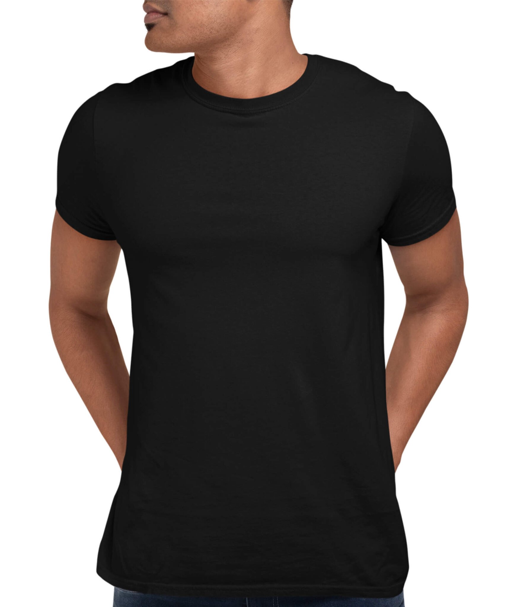 MEDLE Solid Black Men's T-shirt | Regular Fit Elegant Cotton Tee ...