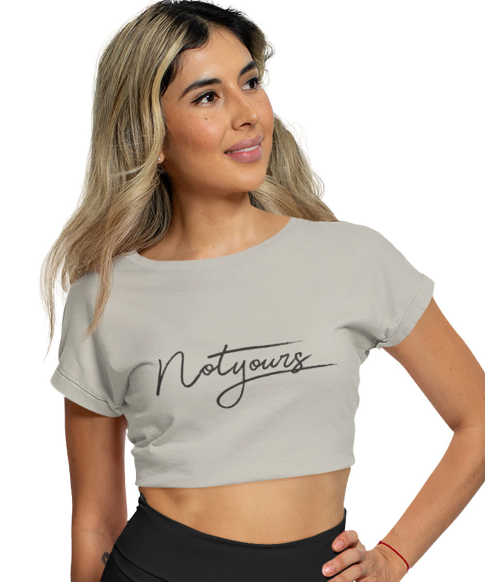MEDLE Not Yours Graphic Crop Top | Lycra Ribbed Neck Style - Medlle