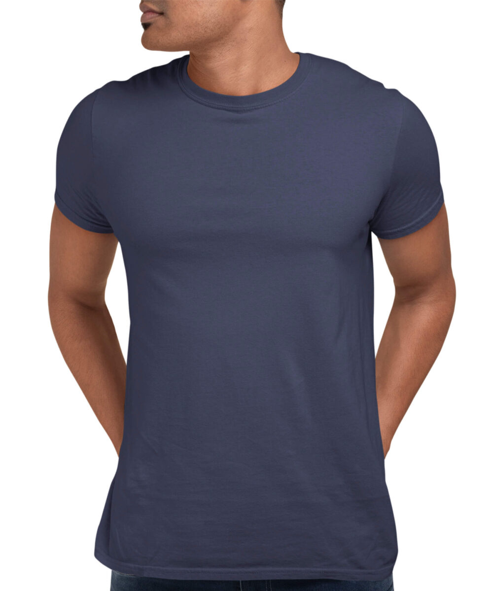 MEDLE Solid Navy Blue Men's T-shirt | Regular Fit Elegant Cotton Tee ...