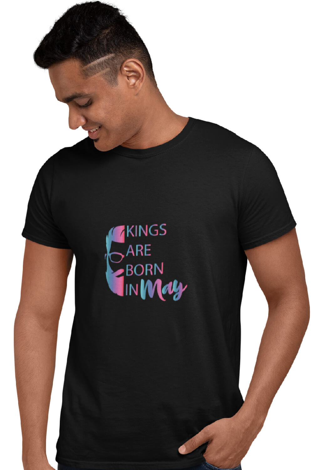 Medle Trendy THE KINGS OF MAY Men's T-shirt | Typographic Printed ...
